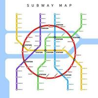 metro o subterraneo subterráneo transporte ciudad mapa vector