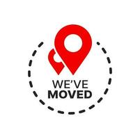 Have move icon or sign, red location pins and path vector