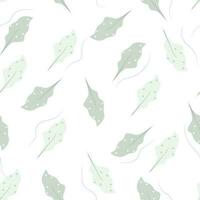 simple seamless pattern of leaves with pastel colour vector