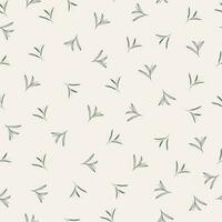 Simple pattern with small leaves on a beige background vector
