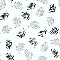 Black and white seamless pattern with a palm leaf vector