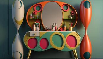 Home decor Dressing table, Colorful design. photo