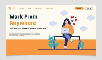 Work From Anywhere Landing Page vector