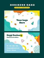 Aesthetic Playful Memphis Business Card Layout Template vector