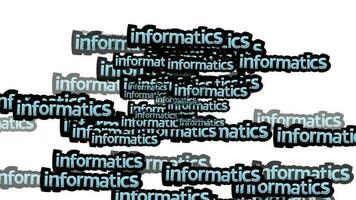 animated video scattered with the words INFORMATICS on a white background