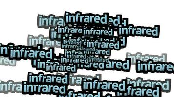 animated video scattered with the words INFRARED on a white background