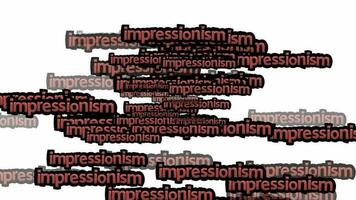 animated video scattered with the words IMPRESSIONISM on a white background