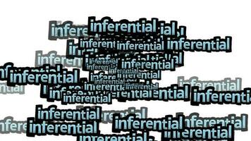 animated video scattered with the words INFERENTIAL on a white background