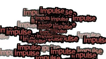 animated video scattered with the words IMPULSE on a white background