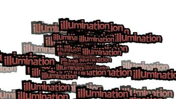 animated video scattered with the words ILLUMINATION on a white background