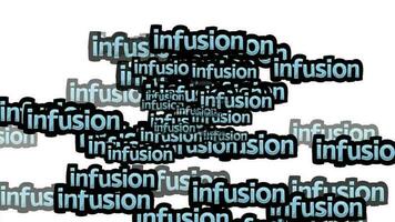 animated video scattered with the words INFUSION on a white background