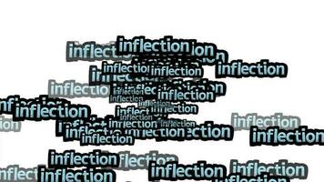 animated video scattered with the words INFLECTION on a white background