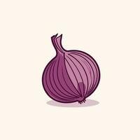 Onion. Whole onion. Flat simple design. Vector illustration of organic farm fresh vegetables. Isolated on white background.