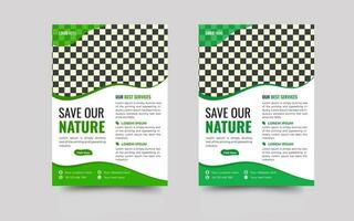 save our nature flyer design template vector