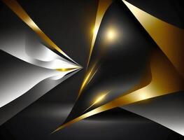 Abstract luxurious black gold background. Modern dark banner template with geometric shape patterns . Futuristic digital graphic design. photo