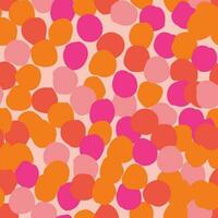 Seamless pattern with abstract shapes in pink and orange. Colorful vector illustration.