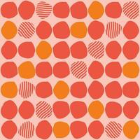 Seamless pattern with abstract shapes in pink and orange. Colorful vector illustration.