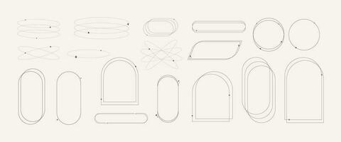resumen estético Delgado línea recopilación. conjunto de moderno minimalista línea frontera marcos, geométrico elementos. vector ilustración