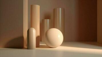 3D Render of Various Objects in Sunlit Room photo