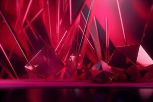 3D Render of magenta Abstract Ethereal Glass Shards Background photo