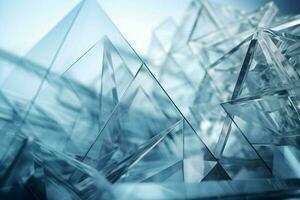 3D Render of blue Abstract Ethereal Glass Shards Background photo