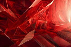 3D Render of red Abstract Ethereal Glass Shards Background photo