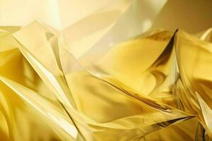 3D Render of yellow Abstract Ethereal Glass Shards Background photo