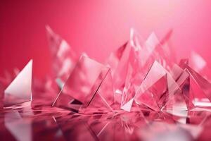 3D Render of pink Abstract Ethereal Glass Shards Background photo