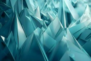 3D Render of teal Abstract Ethereal Glass Shards Background photo