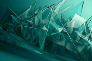 3D Render of teal Abstract Ethereal Glass Shards Background photo