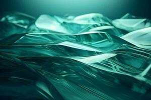 3D Render of teal Abstract Ethereal Glass Shards Background photo