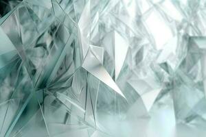 3D Render of white Abstract Ethereal Glass Shards Background photo