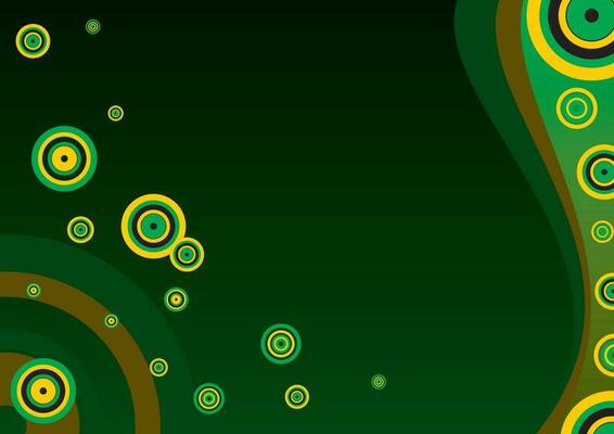 Green and yellow bubbles on dark background