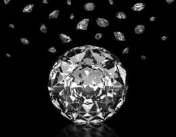 diamonds on black background high quality, top view photo