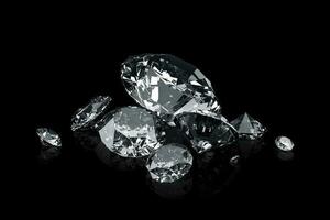 luxury diamonds on black background photo