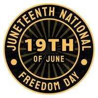 Juneteenth or June 19th Day Badge, Logo, Emblem, Seal, Sticker, Juneteenth National Freedom Day, Juneteenth Tshirt Design, Stamp, Rubber, Card, Vintage, Retro Design, Freedom Day Vector Illustration