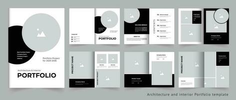 Modern architecture and interior portfolio or project portfolio design template vector