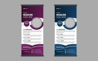 Business Roll Up. Standee Design. Banner Template. Presentation and Brochure. Abstract and Geometric Vector, Flyer, Leaflet. vector