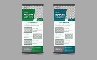 Business Roll Up. Standee Design. Banner Template. Presentation and Brochure. Abstract and Geometric Vector, Flyer, Leaflet. vector