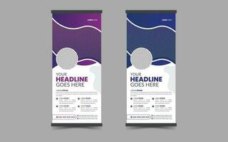 Business Roll Up. Standee Design. Banner Template. Presentation and Brochure. Abstract and Geometric Vector, Flyer, Leaflet. vector