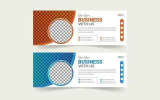 Corporate email signature or email footer design Pro Vector