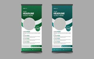 Business Roll Up. Standee Design. Banner Template. Presentation and Brochure. Abstract and Geometric Vector, Flyer, Leaflet. vector