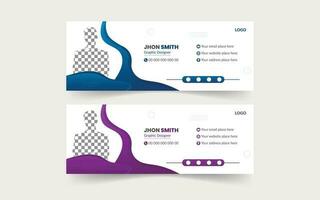 Corporate email signature or email footer design Pro Vector