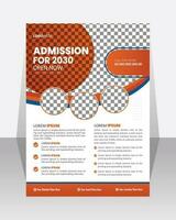 Creative and modern online school kids education admission flyer poster template Pro Vector