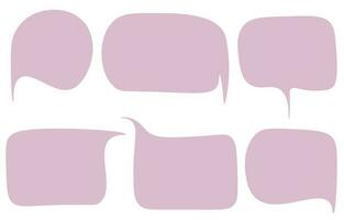 Set pink speech bubbles on white background. chat box or chat vector square and doodle message or communication icon Cloud speaking for comics and minimal message dialog