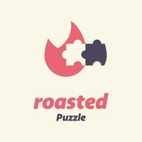 fire puzzle logo vector