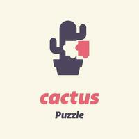 Cactus Puzzle Logo vector