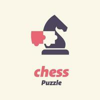ajedrez rompecabezas logo vector