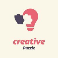 Light bulb Puzzle Logo vector