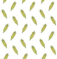 Vector seamless pattern of hand drawn sketch corn